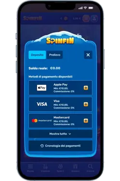 Spinfin Effettua il primo deposito e attiva il bonus
