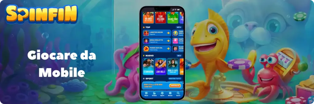 Spinfin Giocare da Mobile